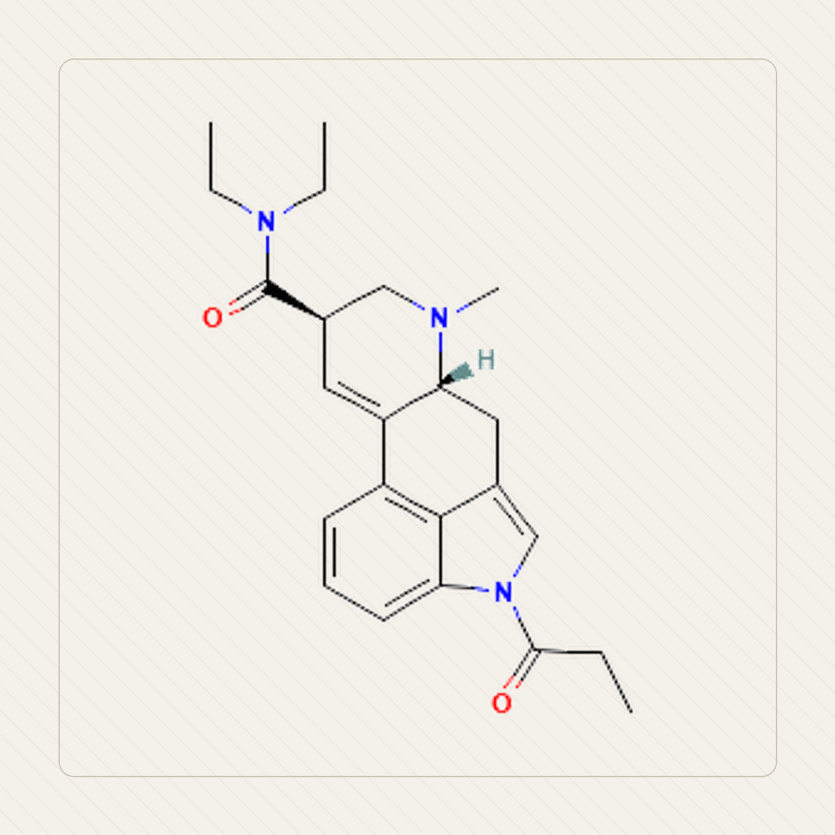 1P-LSD, educatieve illustratie van de moleculaire formule