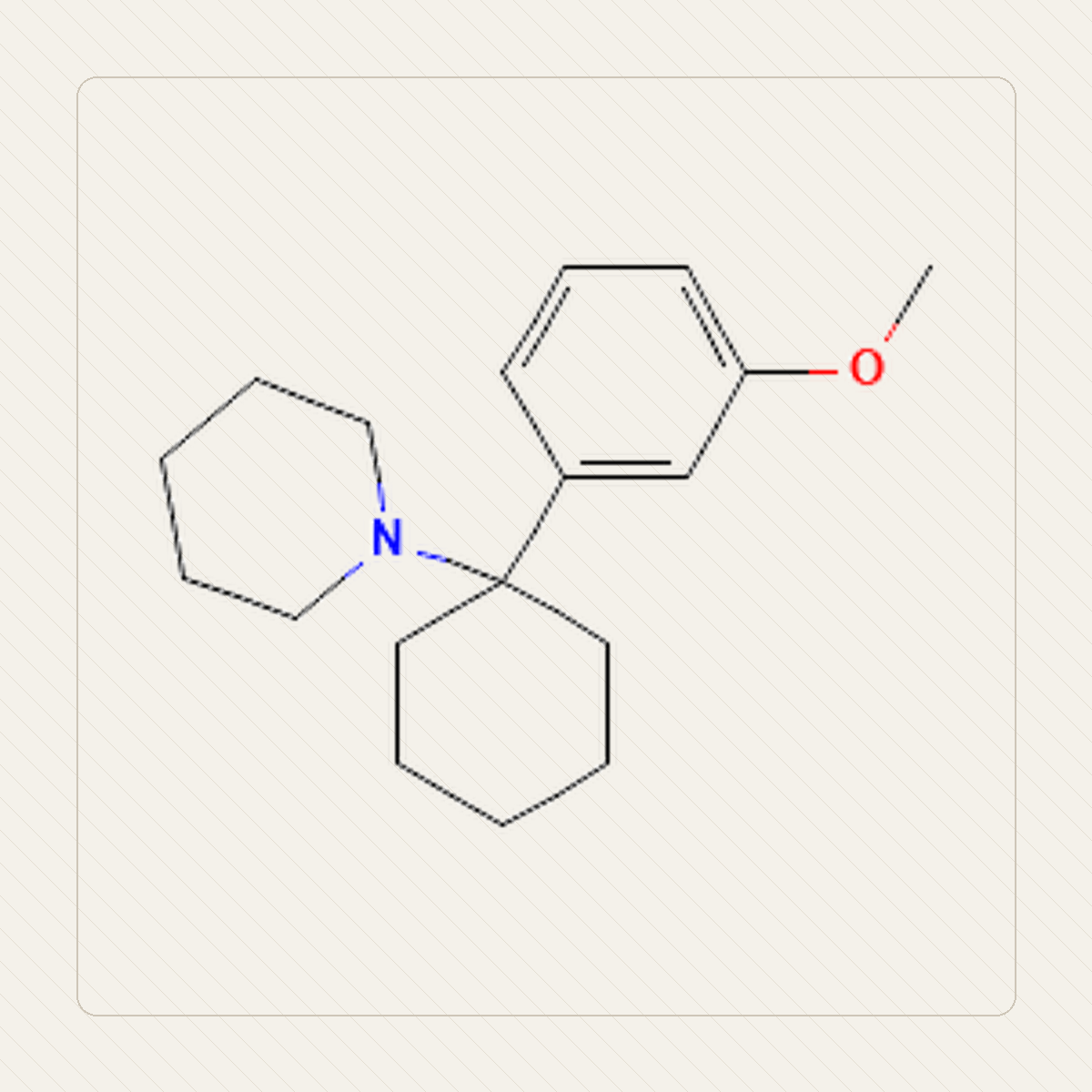 3-MeO-PCP, educatieve illustratie van de molecuulformule