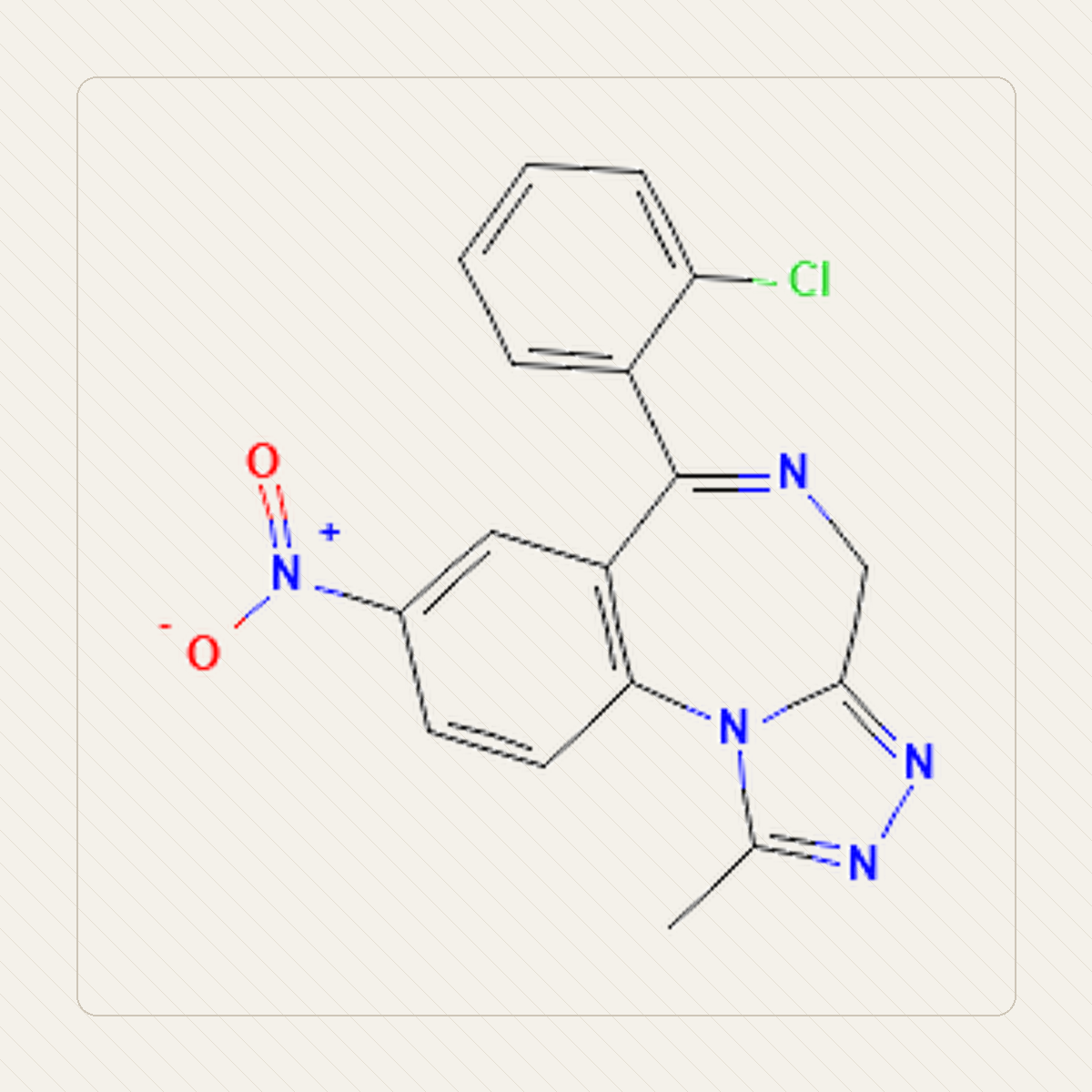 Clonazolam, educatieve illustratie van de molecuulformule