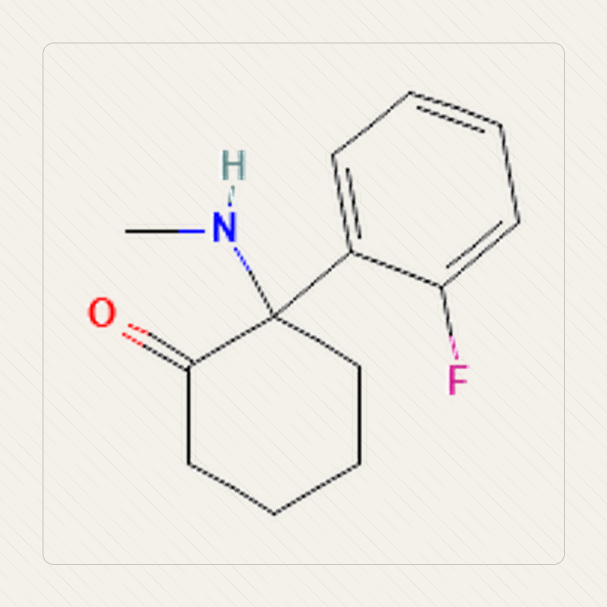2-FDCK, educatieve illustratie van de molecuulformule