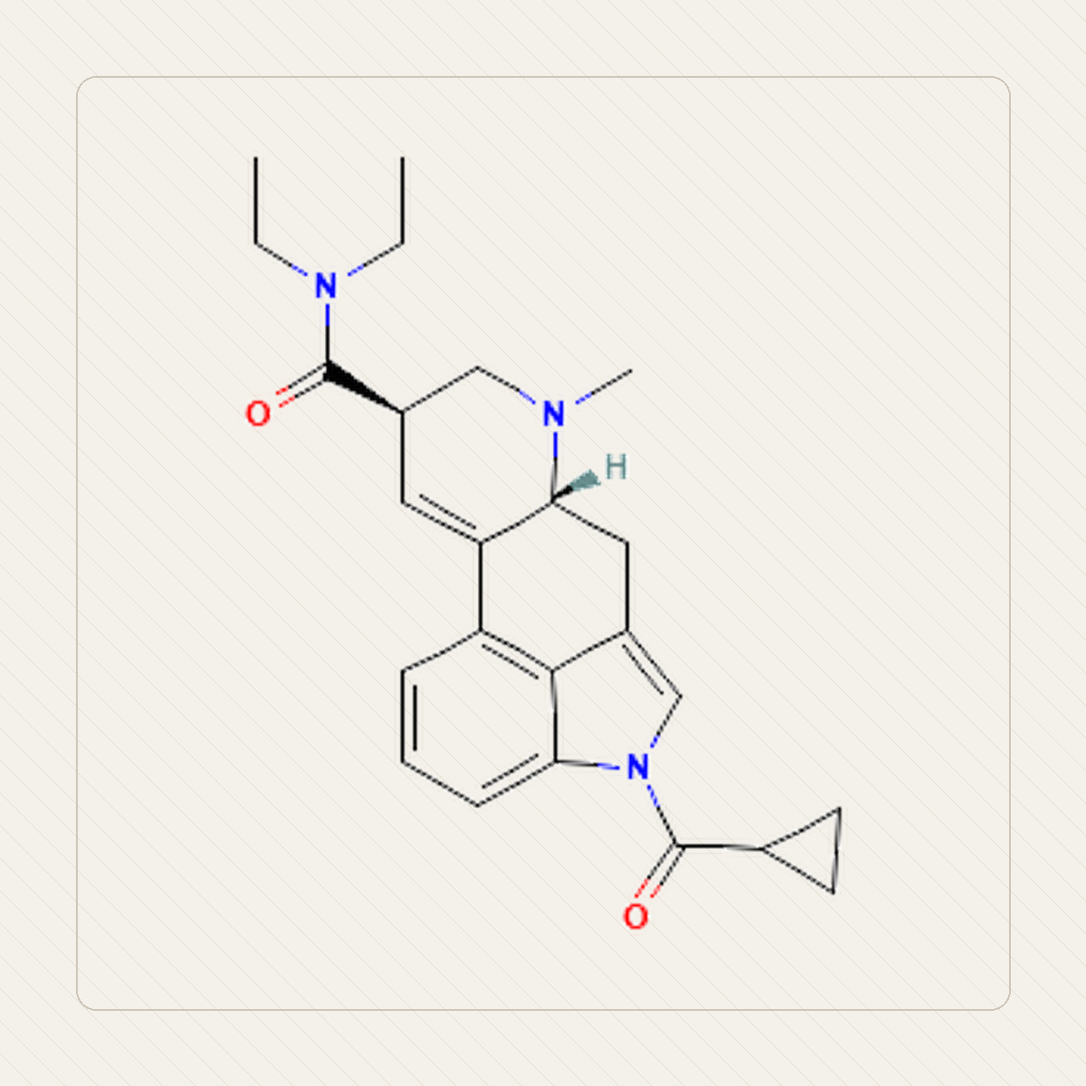 1cP-LSD, educatieve illustratie van de molecuulformule
